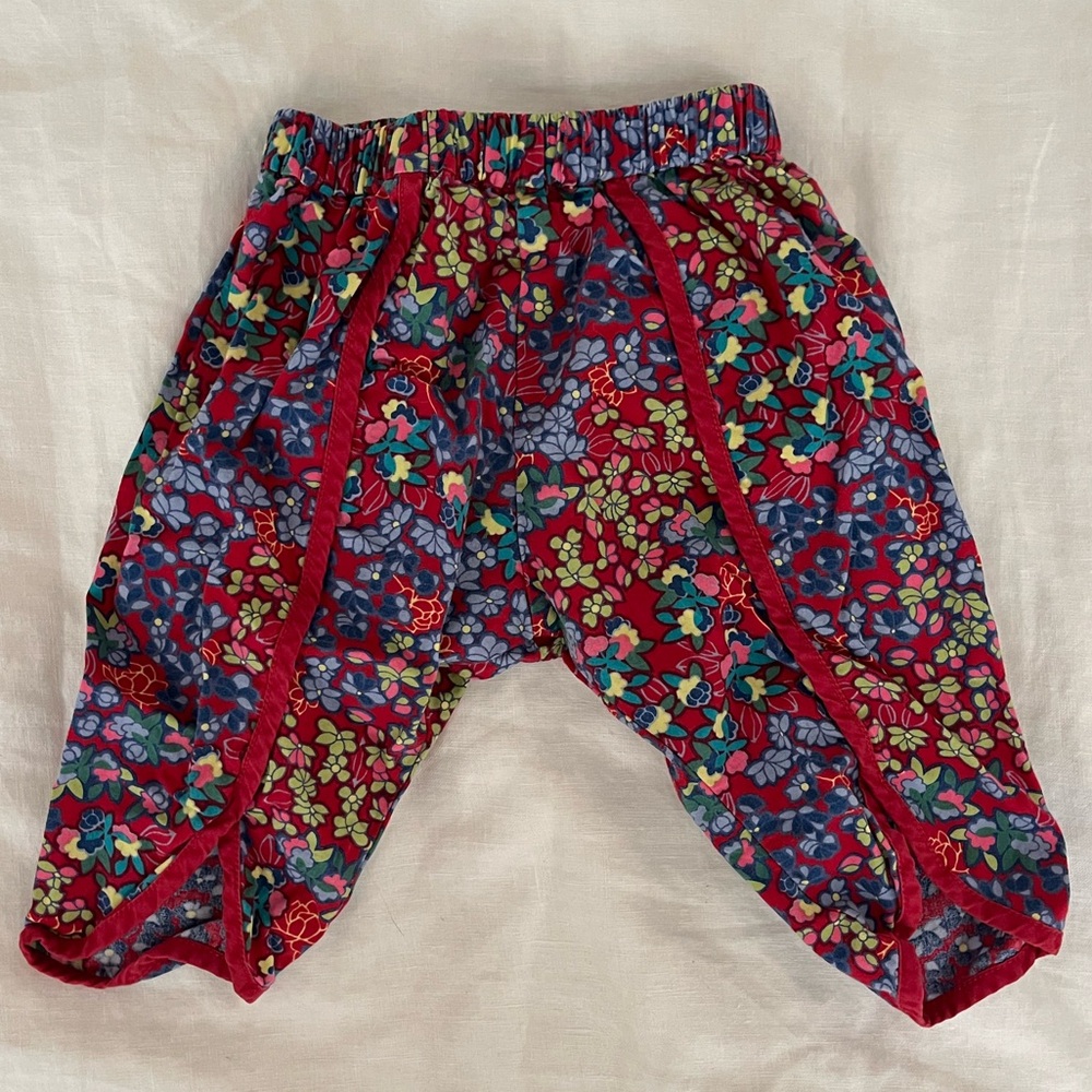 Tea Collection Baby Pants Red Floral Print 6M